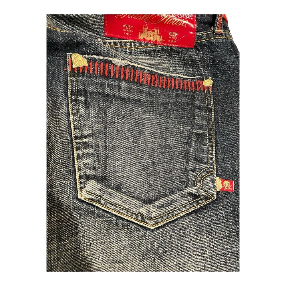 Vintage Baggy Y2K Stash House Denim‎ Jeans size 40 Distressed style RN 0100964 - Picture 15 of 16